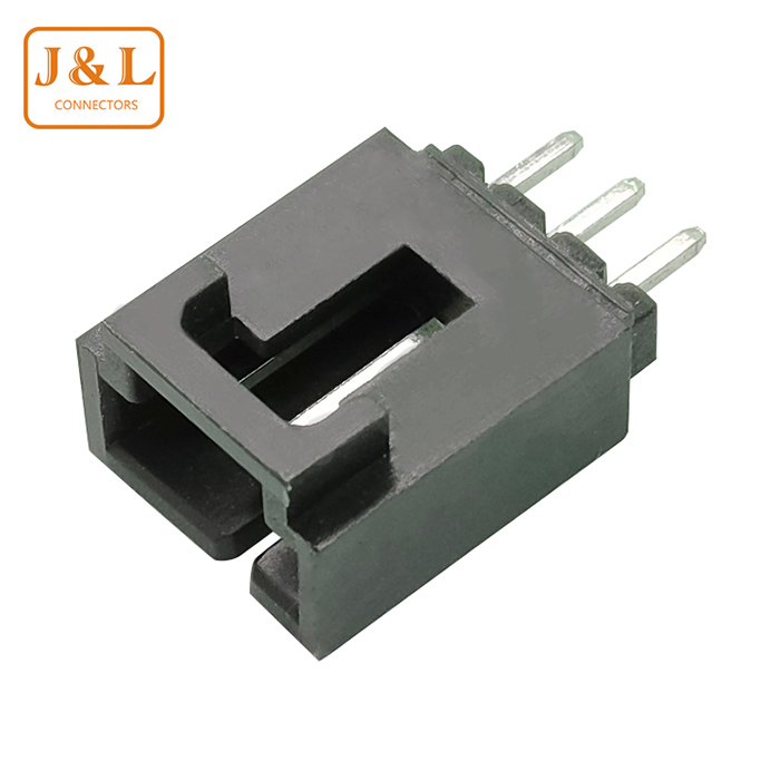 2.54mm间距连接器2.54-4A带锁直针黑色带扣针座耐温环保
