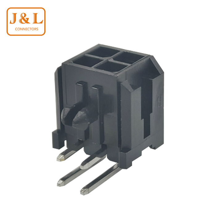 小5557连接器/3.0间距2X2P双排弯针黑色MX3.0连接器环保耐温