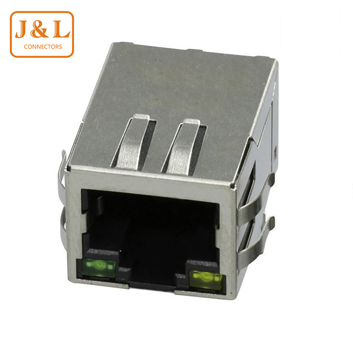 RJ45网口连接器立式180度直插 千兆网络变压器电脑网线接口插座