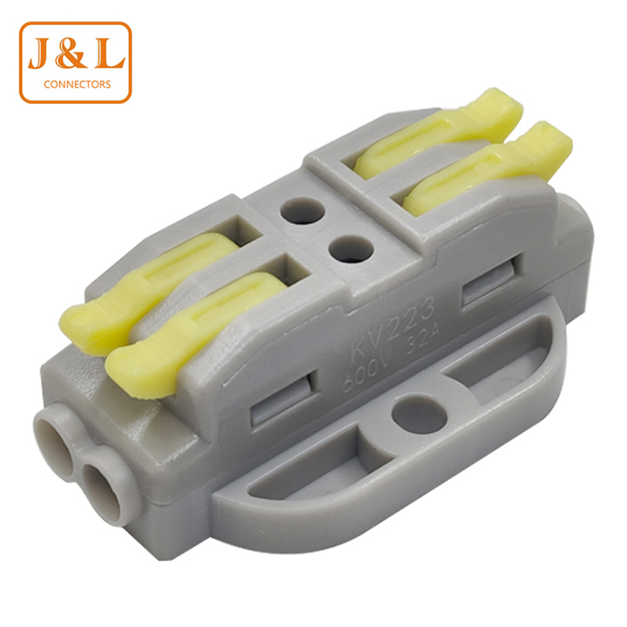 223-2可固定对插式黄色万能导线连接器