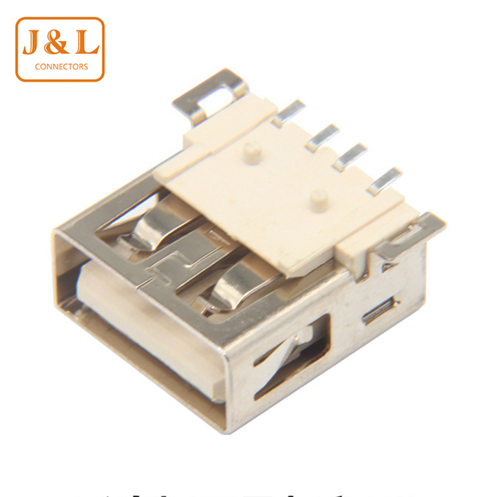 2.0USB连接器AF全贴片平口/卷边USB耐高温4Pin母座高品质USB插座